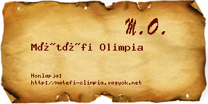 Mátéfi Olimpia névjegykártya